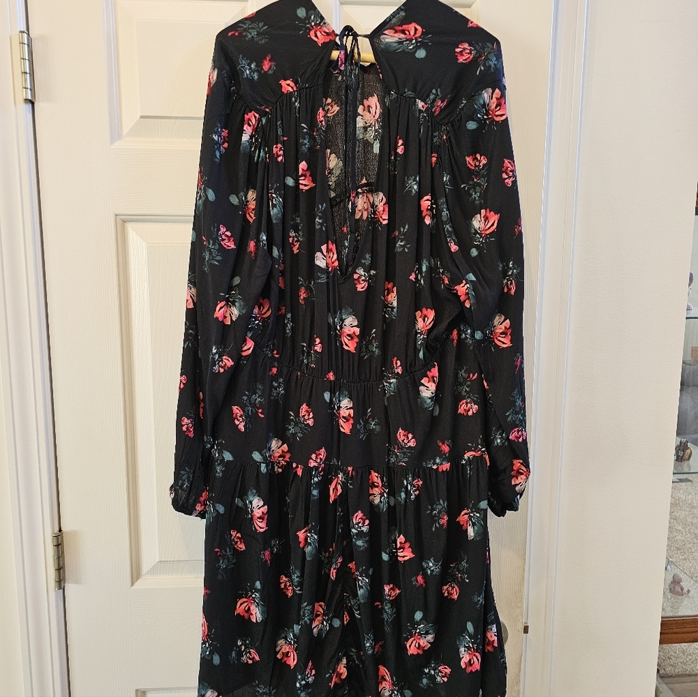 Pink/Red Floral Long Sleeved Babydoll Dress -Brand New! - Picture 6 of 15